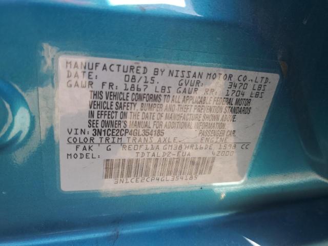 VIN 3N1CE2CP4GL354185 2016 Nissan Versa, S no.12