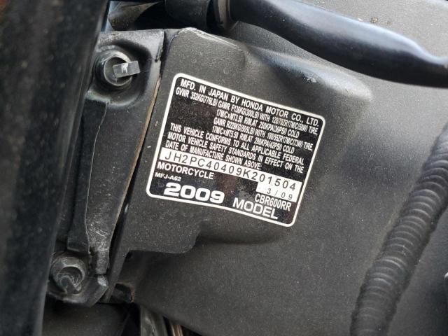 2009 HONDA CBR600 RR JH2PC40409K201504