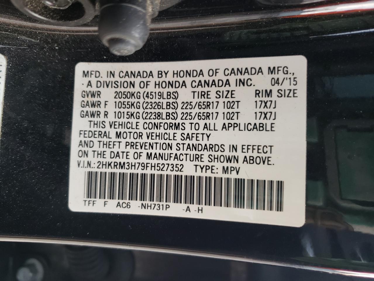 Lot #3024696664 2015 HONDA CR-V EXL