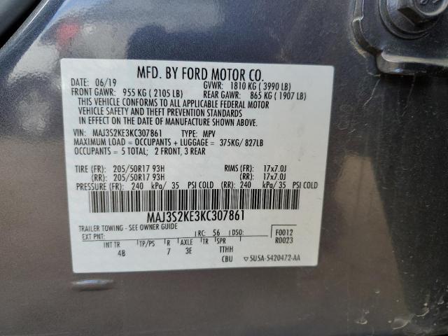 2019 FORD ECOSPORT T - MAJ3S2KE3KC307861