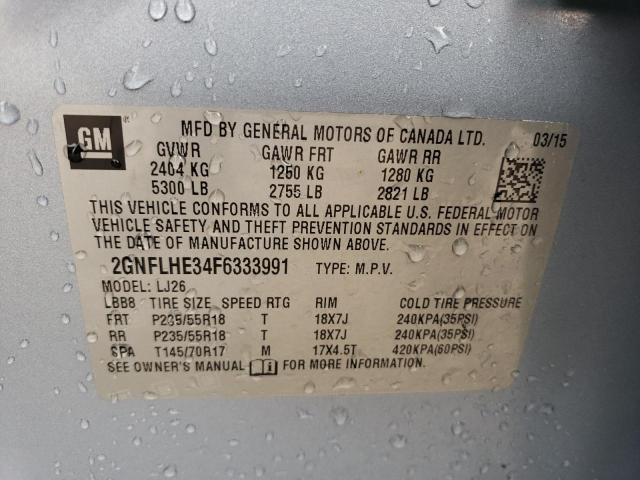 2015 CHEVROLET EQUINOX LT - 2GNFLHE34F6333991