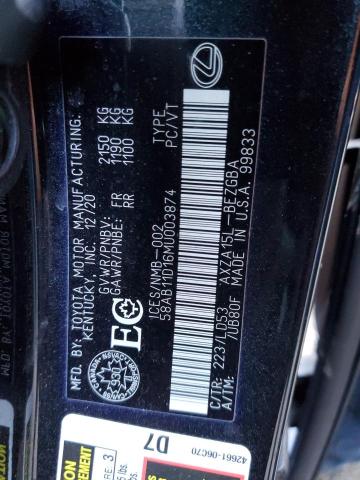 2021 LEXUS ES 250 58AB11D16MU003874