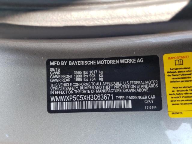 2017 MINI COOPER - WMWXP5C5XH3C63671