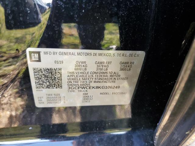 VIN 3GCPWCEK8KG106249 2019 CHEVROLET ALL MODELS no.12