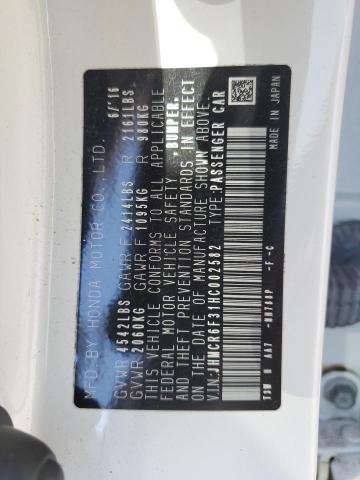 2017 HONDA ACCORD HYB - JHMCR6F31HC002582