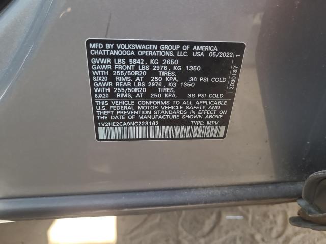 2022 VOLKSWAGEN ATLAS CROS - 1V2HE2CA9NC223162