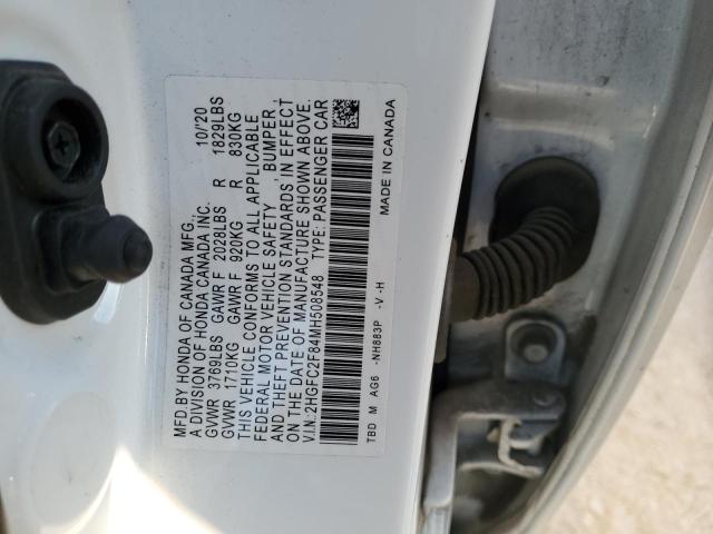 VIN 2HGFC2F84MH508548 2021 HONDA CIVIC no.12