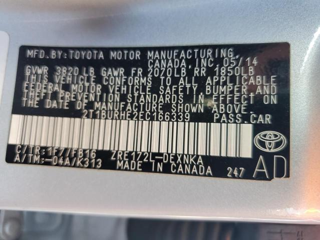 VIN 2T1BURHE2EC166339 2014 Toyota Corolla, L no.13