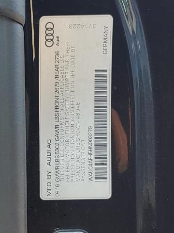 2017 AUDI S5 - WAUC4AFH5HN003279