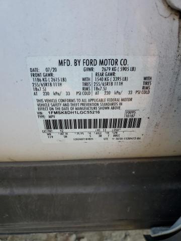 2020 FORD EXPLORER X - 1FMSK8DH1LGC55216
