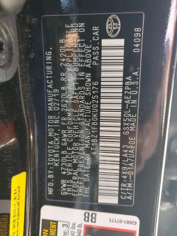 2019 TOYOTA AVALON XLE - 4T1BZ1FB0KU025176