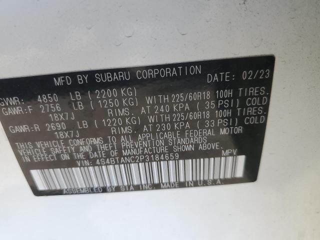 VIN 4S4BTANC2P3184659 2023 Subaru Outback, Limited no.12