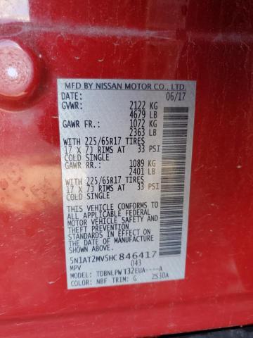 2017 NISSAN ROGUE SV - 5N1AT2MV5HC846417