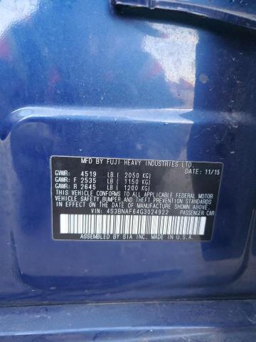2016 SUBARU LEGACY 2.5 - 4S3BNAF64G3024922