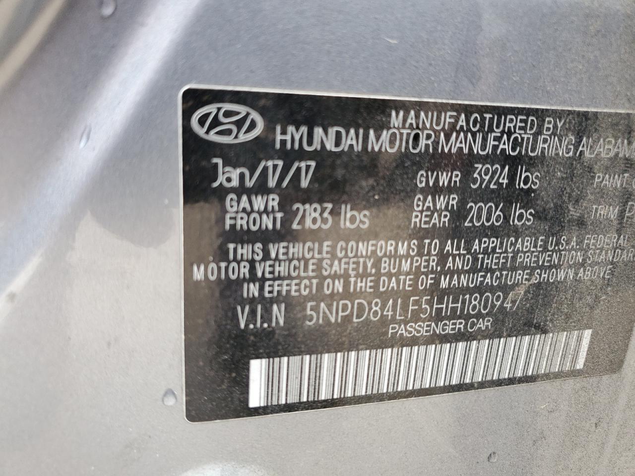 Lot #2993683153 2017 HYUNDAI ELANTRA SE