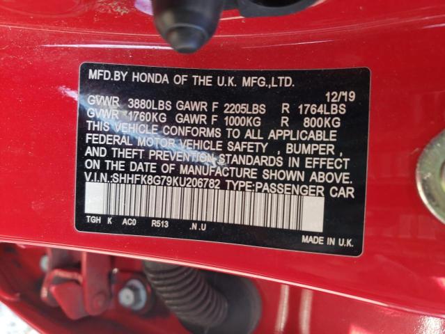 2019 HONDA CIVIC TYPE - SHHFK8G79KU206782