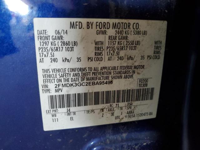 VIN 2FMDK3GC2EBA95496 2014 Ford Edge, SE no.12