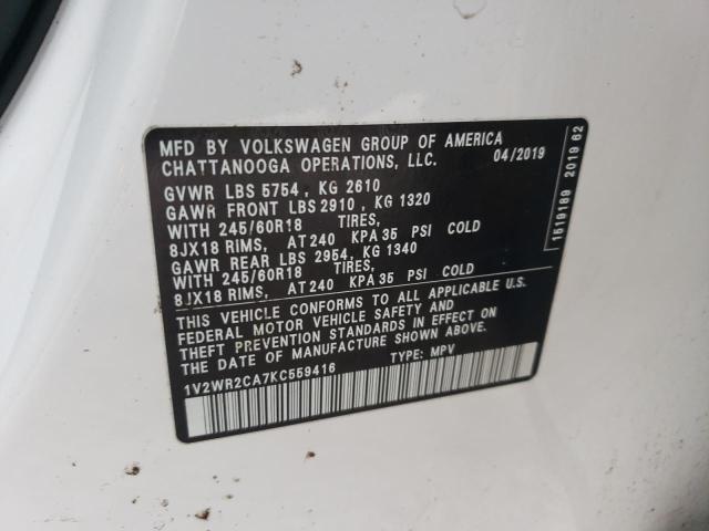 2019 VOLKSWAGEN ATLAS SE - 1V2WR2CA7KC559416