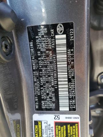 VIN 4T1B11HKXJU054543 2018 Toyota Camry, L no.12