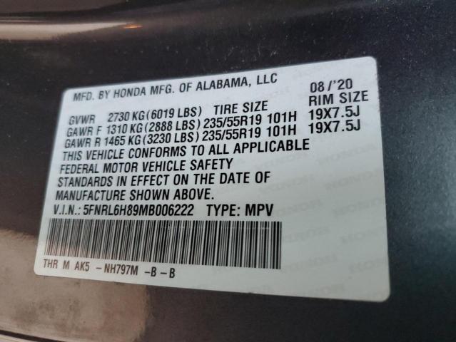 2021 HONDA ODYSSEY TO - 5FNRL6H89MB006222