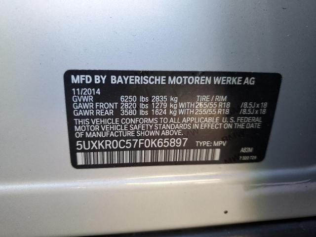 VIN 5UXKR0C57F0K65897 2015 BMW X5, Xdrive35I no.13