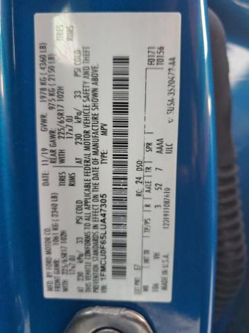 2020 FORD ESCAPE S - 1FMCU0F65LUA47305