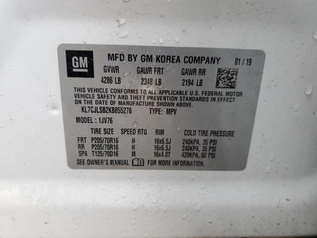 2019 CHEVROLET TRAX 1LT - KL7CJLSB2KB855278