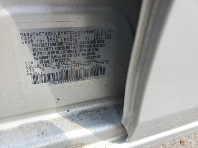 2016 NISSAN SENTRA S - 3N1AB7AP7GY229104