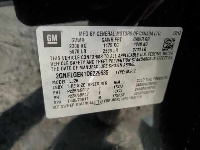 VIN 2GNFLGEK1D6229635 2013 Chevrolet Equinox, Ltz no.13