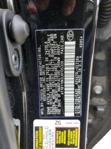 VIN 4T1B11HK2JU135326 2018 TOYOTA CAMRY no.12