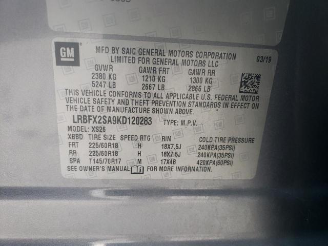 VIN LRBFX2SA9KD120283 2019 Buick Envision, Essence no.13