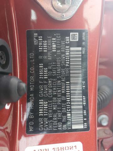2019 HONDA CIVIC EX - JHMFC1F34KX009818