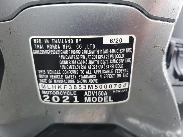 2021 HONDA ADV150 A MLHKF3853M5000704