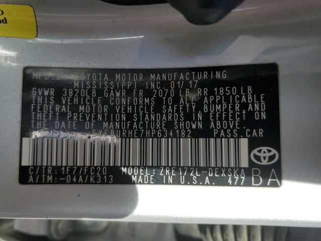 2017 TOYOTA COROLLA L - 5YFBURHE7HP634182