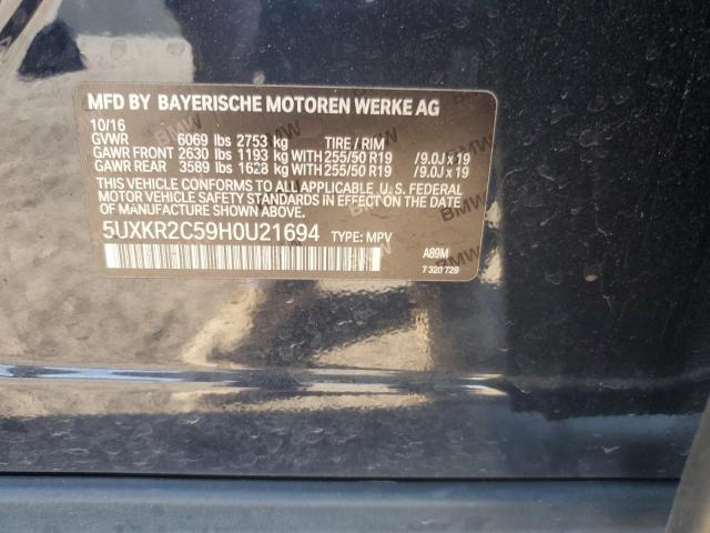 VIN 5UXKR2C59H0U21694 2017 BMW X5, Sdrive35I no.14