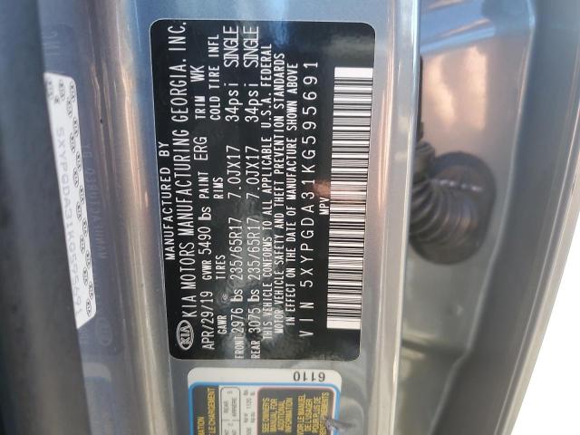 2019 KIA SORENTO L - 5XYPGDA31KG595691