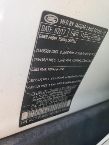 2017 LAND ROVER RANGE ROVE - SALWR2FVXHA143633