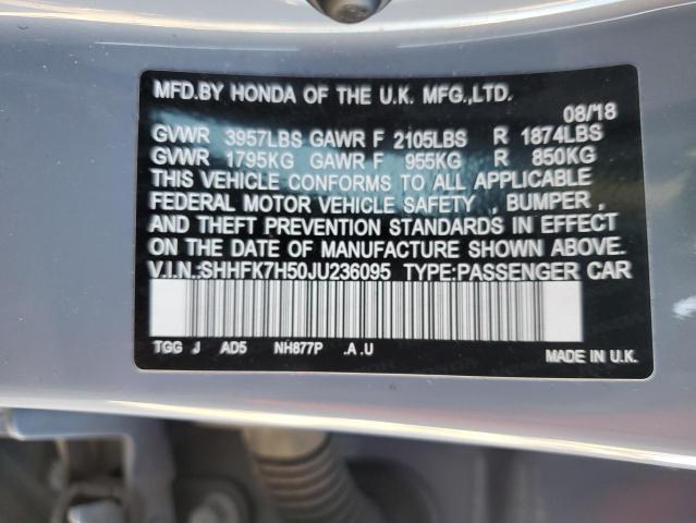 2018 HONDA CIVIC EX - SHHFK7H50JU236095