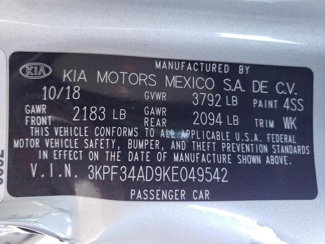 2019 KIA FORTE GT L - 3KPF34AD9KE049542
