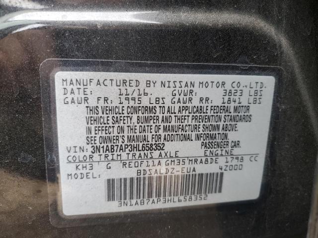 2017 NISSAN SENTRA S 3N1AB7AP3HL658352