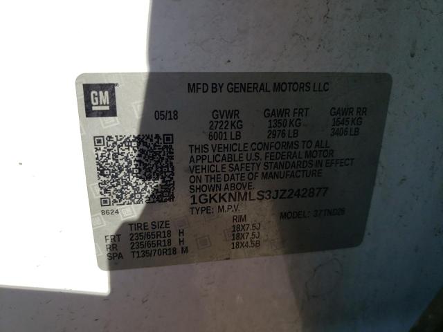 2018 GMC ACADIA SLT - 1GKKNMLS3JZ242877
