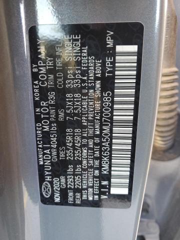2021 HYUNDAI KONA NIGHT KM8K63A50MU700985