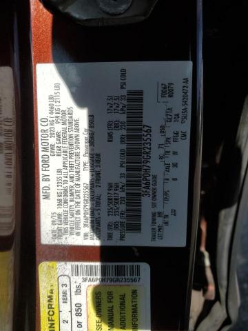 2016 FORD FUSION SE - 3FA6P0H79GR235567