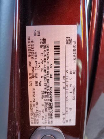 2021 FORD ESCAPE SE - 1FMCU9BZ2MUB03559