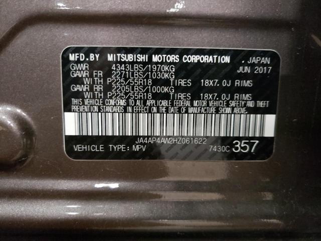 VIN JA4AP4AW2HZ061622 2017 Mitsubishi Outlander, Sel no.14