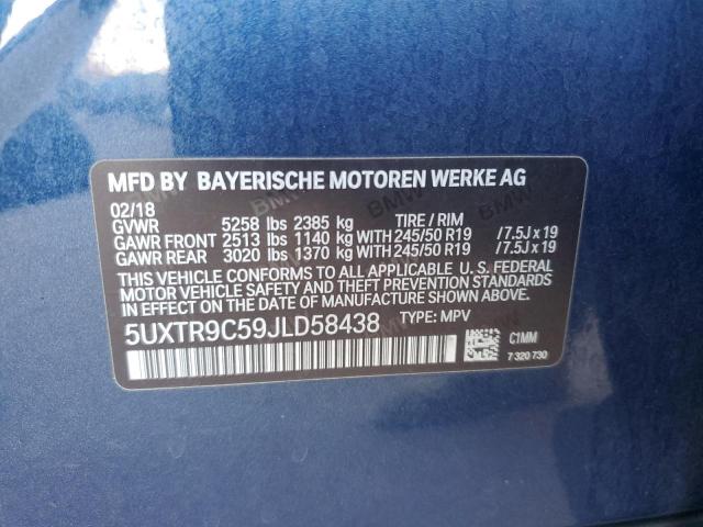 VIN 5UXTR9C59JLD58438 2018 BMW X3, Xdrive30I no.14