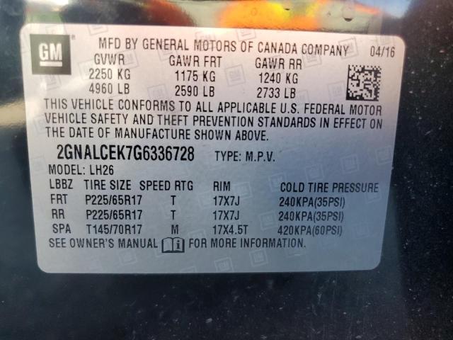 VIN 2GNALCEK7G6336728 2016 CHEVROLET EQUINOX no.12