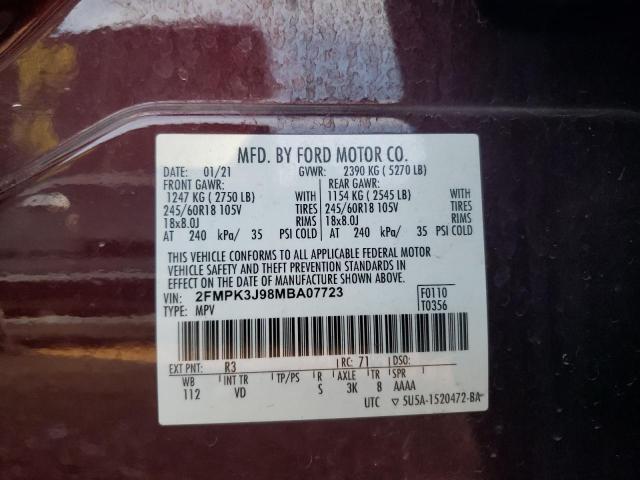 2021 FORD EDGE SEL - 2FMPK3J98MBA07723