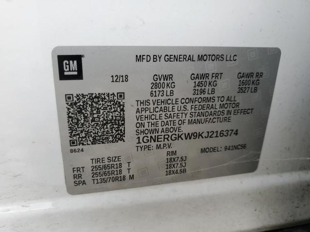 VIN 1GNERGKW9KJ216374 2019 Chevrolet Traverse, LT no.13