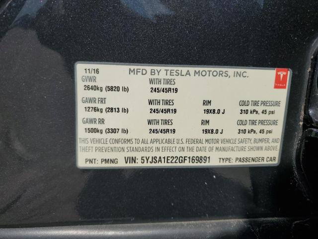 2016 TESLA MODEL S - 5YJSA1E22GF169891